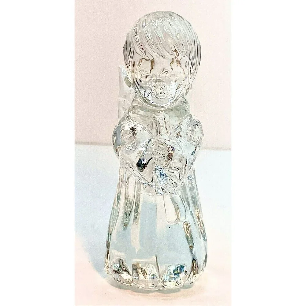 Vintage Christmas Nativity Angel Crystal Figurine Sculpture Brilliant 4